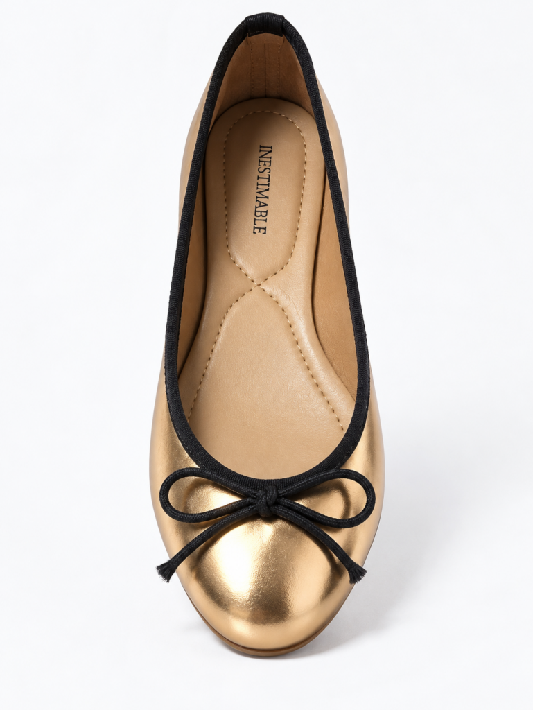 Ballerines champagne noir SANKOFA